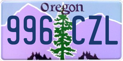 OR license plate 996CZL