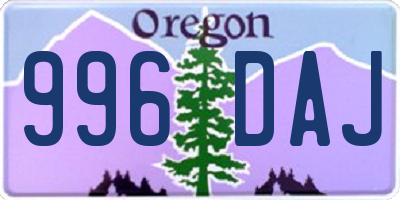 OR license plate 996DAJ