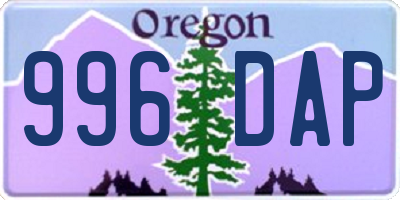 OR license plate 996DAP