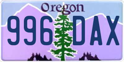 OR license plate 996DAX