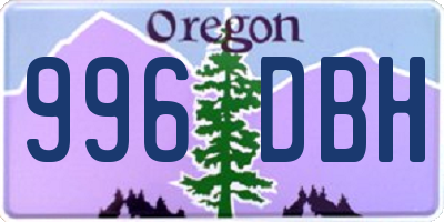 OR license plate 996DBH