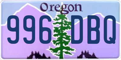 OR license plate 996DBQ