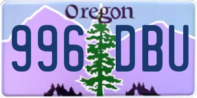 OR license plate 996DBU