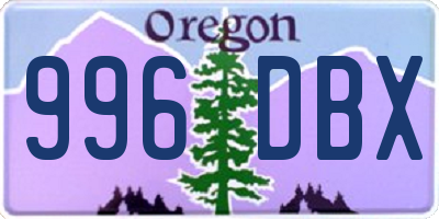 OR license plate 996DBX