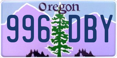 OR license plate 996DBY