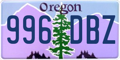 OR license plate 996DBZ