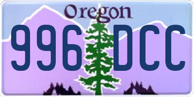 OR license plate 996DCC