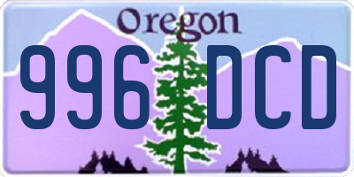 OR license plate 996DCD
