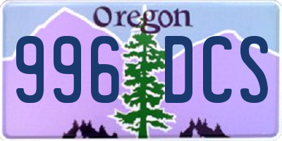 OR license plate 996DCS