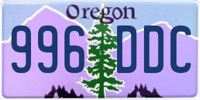 OR license plate 996DDC