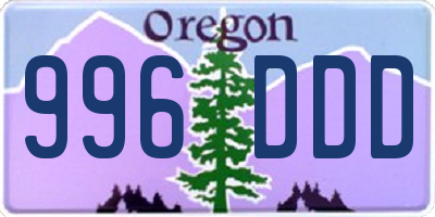 OR license plate 996DDD