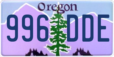 OR license plate 996DDE