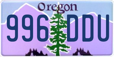 OR license plate 996DDU