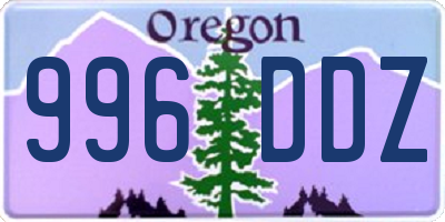 OR license plate 996DDZ