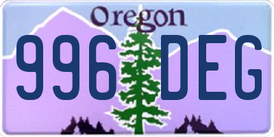 OR license plate 996DEG