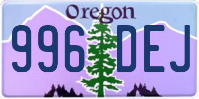 OR license plate 996DEJ