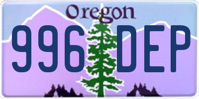 OR license plate 996DEP