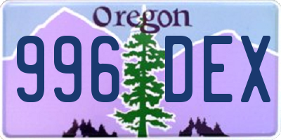 OR license plate 996DEX