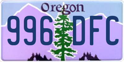 OR license plate 996DFC