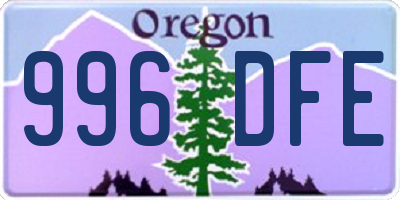 OR license plate 996DFE