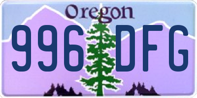OR license plate 996DFG
