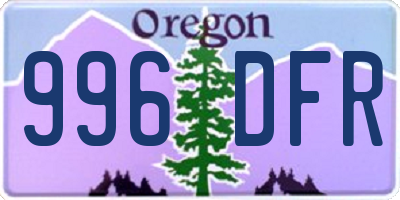 OR license plate 996DFR