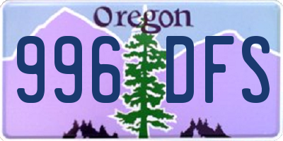 OR license plate 996DFS