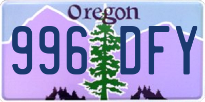 OR license plate 996DFY