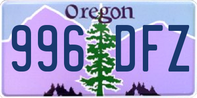 OR license plate 996DFZ