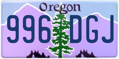 OR license plate 996DGJ