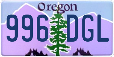 OR license plate 996DGL