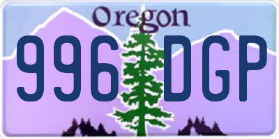 OR license plate 996DGP