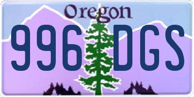 OR license plate 996DGS