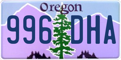 OR license plate 996DHA
