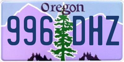 OR license plate 996DHZ