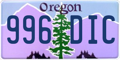OR license plate 996DIC