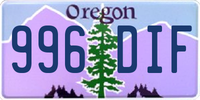 OR license plate 996DIF