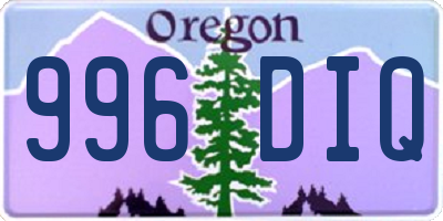 OR license plate 996DIQ
