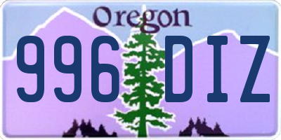 OR license plate 996DIZ