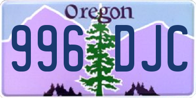 OR license plate 996DJC