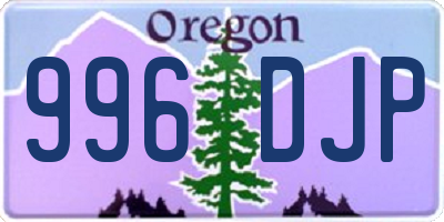 OR license plate 996DJP