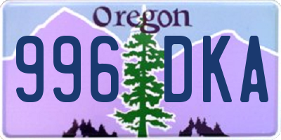 OR license plate 996DKA
