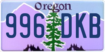OR license plate 996DKB