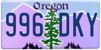 OR license plate 996DKY