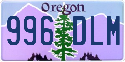 OR license plate 996DLM