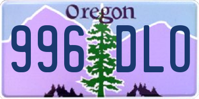 OR license plate 996DLO