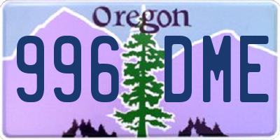 OR license plate 996DME