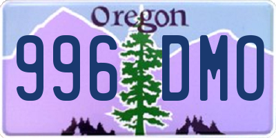 OR license plate 996DMO