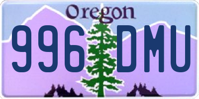 OR license plate 996DMU