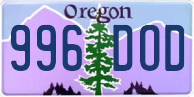OR license plate 996DOD